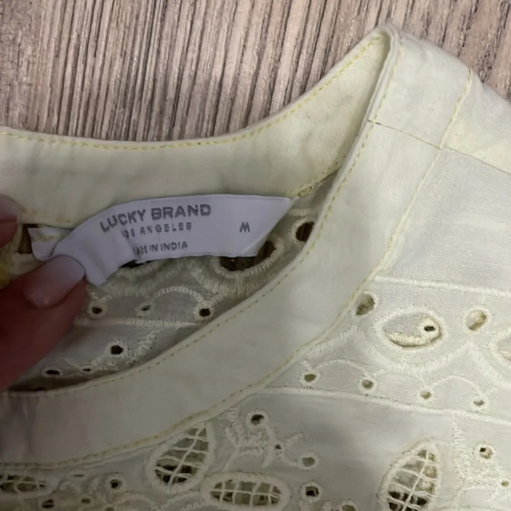 Lucky Brand Yellow Lace Blouse - Picture 2 of 7